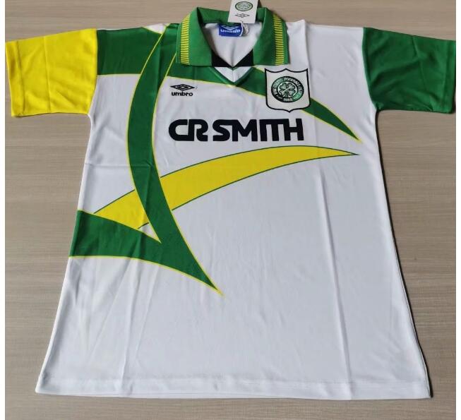 1994-95 Celtic Retro White Away Kit Soccer Jersey